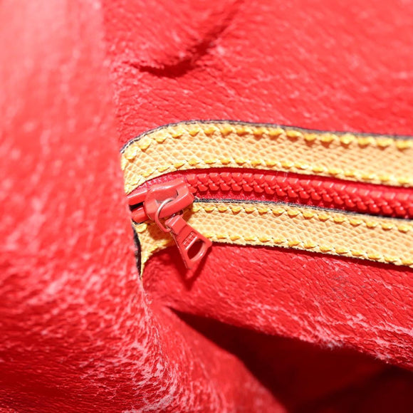 CELINE Shoulder Bag Leather Gold Yellow Auth 156885