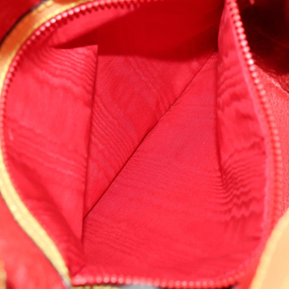 CELINE Shoulder Bag Leather Gold Yellow Auth 156885