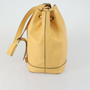 CELINE Shoulder Bag Leather Gold Yellow Auth 156885-4