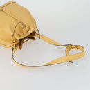 CELINE Shoulder Bag Leather Gold Yellow Auth 156885-7