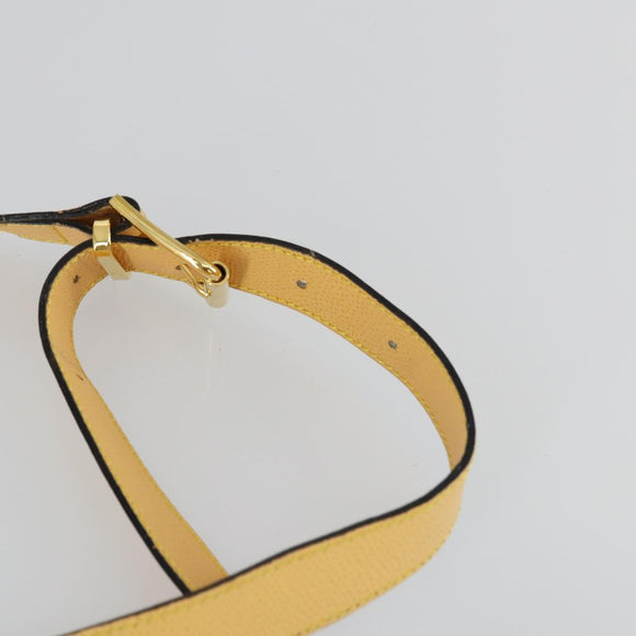 CELINE Shoulder Bag Leather Gold Yellow Auth 156885