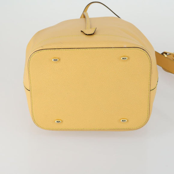 CELINE Schultertasche Leder Gold Gelb Auth 156885