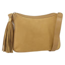 GUCCI Shoulder Bag Suede Gold Beige Auth 156886-1