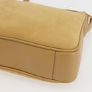 GUCCI Shoulder Bag Suede Gold Beige Auth 156886-9