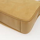 GUCCI Shoulder Bag Suede Gold Beige Auth 156886-15