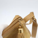 GUCCI Shoulder Bag Suede Gold Beige Auth 156886-10