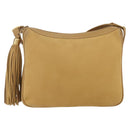 GUCCI Shoulder Bag Suede Gold Beige Auth 156886-13