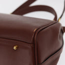 VALENTINO Hand Bag Leather 2way Bordeaux Gold Auth 156887-18