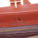 VALENTINO Hand Bag Leather 2way Bordeaux Gold Auth 156887-20