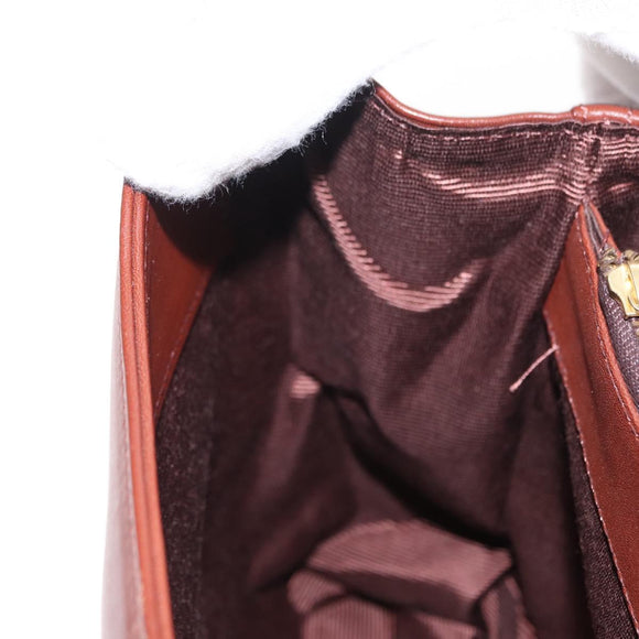 VALENTINO Hand Bag Leather 2way Bordeaux Gold Auth 156887