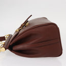 VALENTINO Hand Bag Leather 2way Bordeaux Gold Auth 156887-4