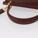 VALENTINO Hand Bag Leather 2way Bordeaux Gold Auth 156887-7