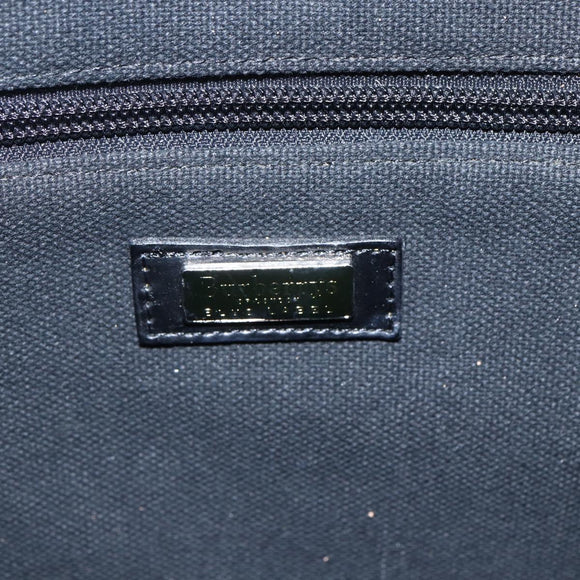 Burberrys Nova Check Blue Label Tote Bag Wool Green Silver Auth 156889