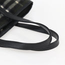 Burberrys Nova Check Blue Label Tote Bag Wool Green Silver Auth 156889-7