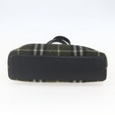 Burberrys Nova Check Blue Label Tote Bag Wool Green Silver Auth 156889-5