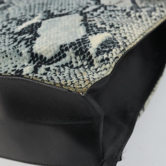 GUCCI Tote Bag Canvas Leather Black Auth 156891