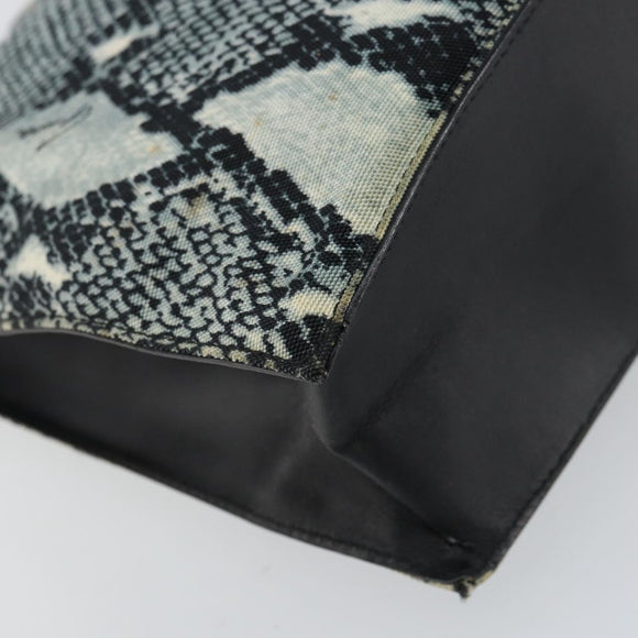 GUCCI Tote Bag Canvas Leather Black Auth 156891