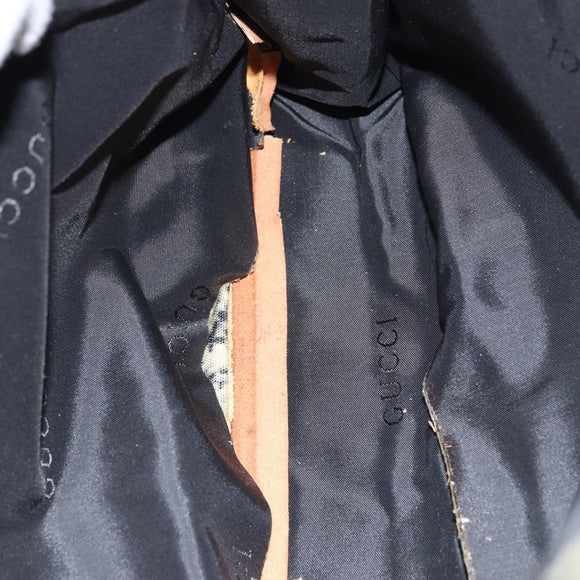 GUCCI Tote Bag Canvas Leather Black Auth 156891