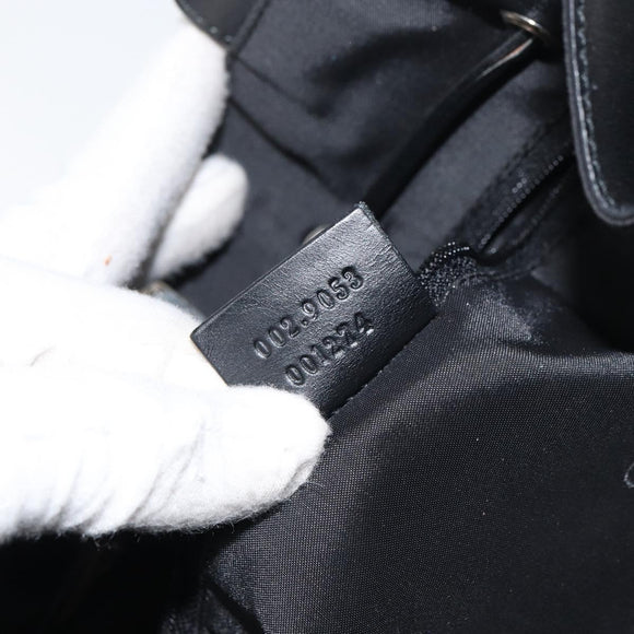 GUCCI Tote Bag Canvas Leather Black Auth 156891