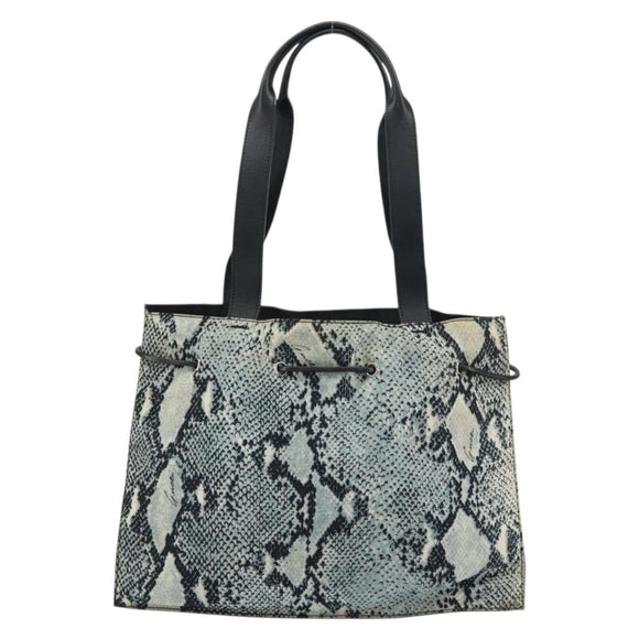 GUCCI Tote Bag Canvas Leather Black Auth 156891