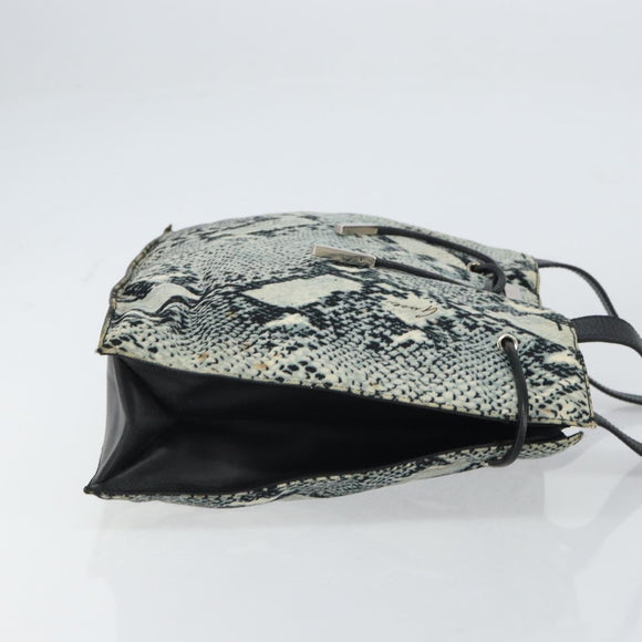 GUCCI Tote Bag Canvas Leather Black Auth 156891