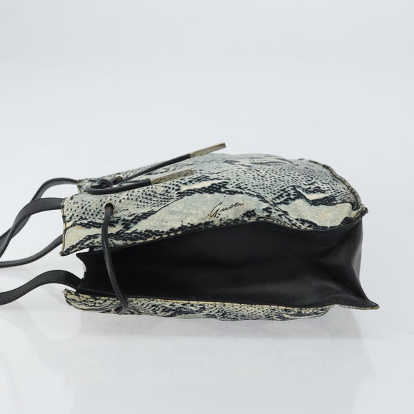 GUCCI Tote Bag Canvas Leather Black Auth 156891