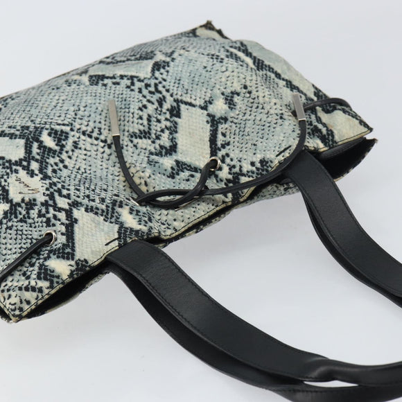 GUCCI Tote Bag Canvas Leather Black Auth 156891