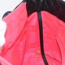 CHANEL Cambon Line Tote Bag Leather Black Silver CC Auth 156893-19