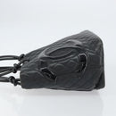 CHANEL Cambon Line Tote Bag Leather Black Silver CC Auth 156893-4