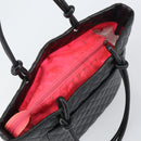 CHANEL Cambon Line Tote Bag Leather Black Silver CC Auth 156893-6