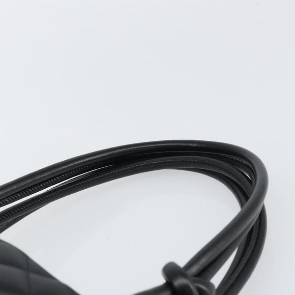 CHANEL Cambon Line Tote Bag Leather Black Silver CC Auth 156893