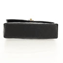 CHANEL Matelasse Chain Paris Limited Bag Lamb Skin Black Gold CC Auth 156894A-10