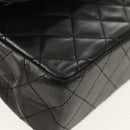 CHANEL Matelasse Chain Paris Limited Bag Lamb Skin Black Gold CC Auth 156894A-11