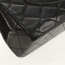 CHANEL Matelasse Chain Paris Limited Bag Lamb Skin Black Gold CC Auth 156894A-13