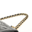 CHANEL Matelasse Chain Paris Limited Bag Lamb Skin Black Gold CC Auth 156894A-8