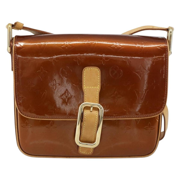 LOUIS VUITTON Monogram Vernis Christie GM Bag Bronze M91107 LV Auth 156898