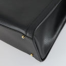 GUCCI Bamboo Hand Bag Leather Black Gold 002 1186 0260 Auth 156902-15