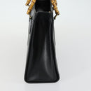 GUCCI Bamboo Hand Bag Leather Black Gold 002 1186 0260 Auth 156902-3