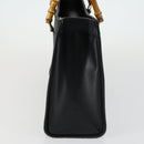 GUCCI Bamboo Hand Bag Leather Black Gold 002 1186 0260 Auth 156902-4