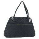 GUCCI GG Canvas Tote Bag Black Silver 121023 Auth 156903-1