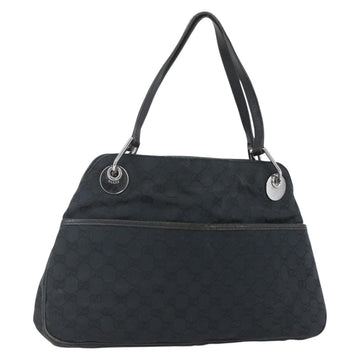 GUCCI GG Canvas Tote Bag Black Silver 121023 Auth 156903