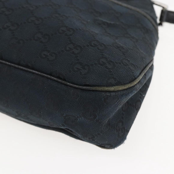 GUCCI GG Canvas Tote Bag Black Silver 121023 Auth 156903