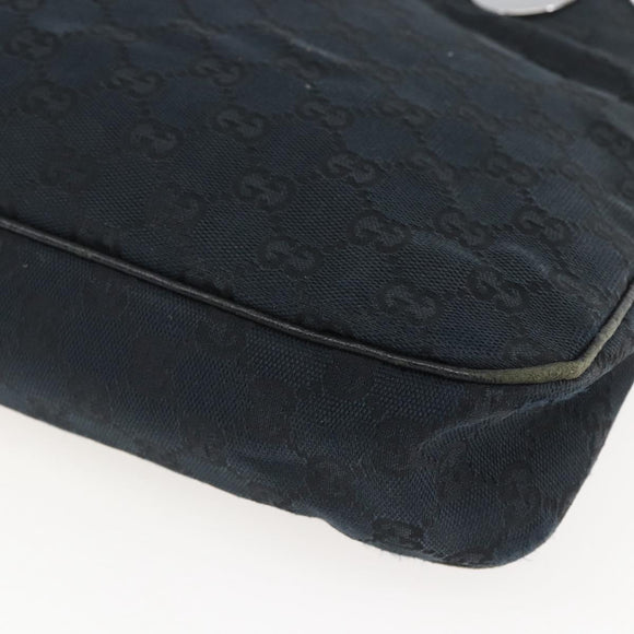 GUCCI GG Canvas Tote Bag Black Silver 121023 Auth 156903