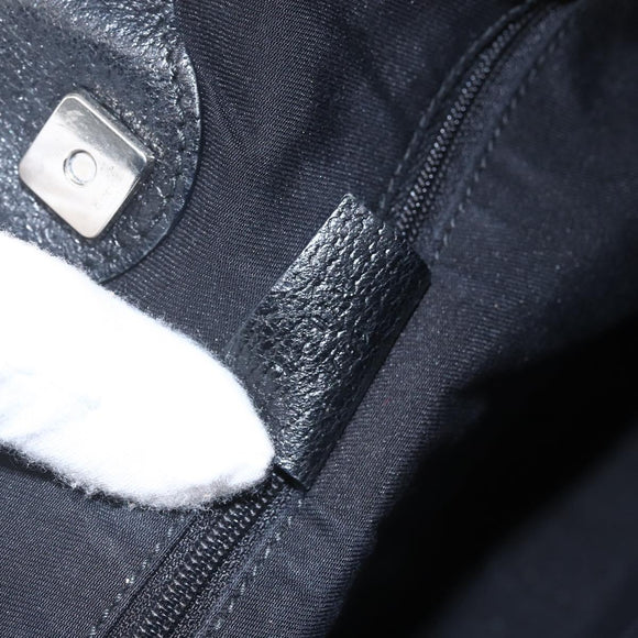 GUCCI GG Canvas Tote Bag Black Silver 121023 Auth 156903