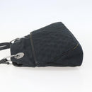 GUCCI GG Canvas Tote Bag Black Silver 121023 Auth 156903-4