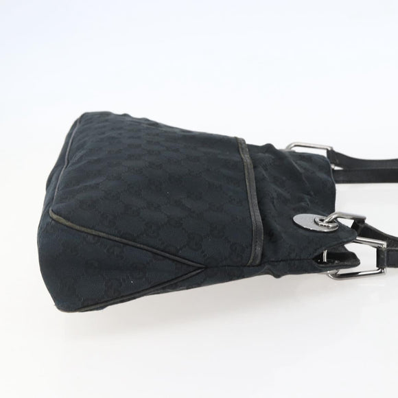 GUCCI GG Canvas Tote Bag Black Silver 121023 Auth 156903
