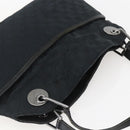 GUCCI GG Canvas Tote Bag Black Silver 121023 Auth 156903-6