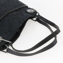 GUCCI GG Canvas Tote Bag Black Silver 121023 Auth 156903-7