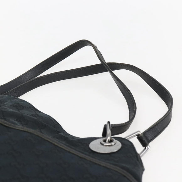 GUCCI GG Canvas Tote Bag Black Silver 121023 Auth 156903