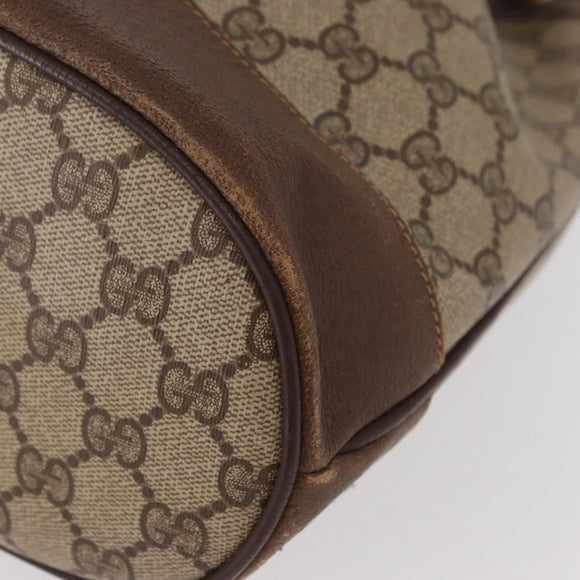 GUCCI GG Supreme Web Sherry Line Bag PVC Beige Red 41 02 085 Auth 156905